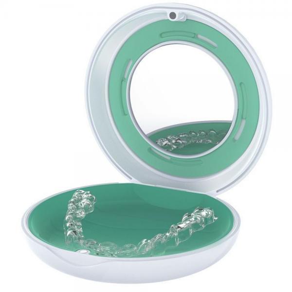 Quality Green Color Dental Aligner Case With Mirror Adjustable Vent Holes for sale