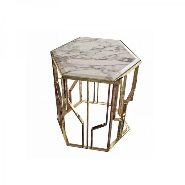 Quality Versatile Upholstery Polygon Wire Table Rock Plate Table With Stainless Steel for sale