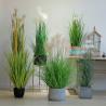 China Durable Artificial Bonsai Tree Plush Fiber Silk Fabric Aloe Dog Tail Onion Grass / Plastic Flower Pot factory