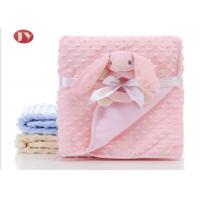 China 75X100cm Breathable Thick Toddler Blanket , Toy Baby Blanket Minky Dot Velboa Hand Bell factory