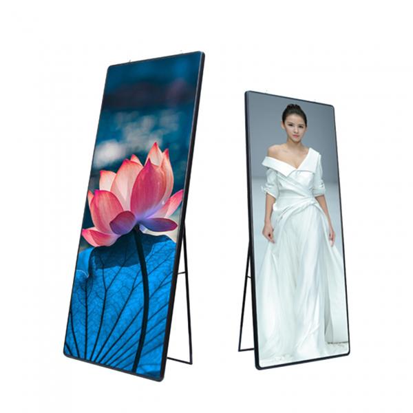 Quality Moveable Outdoor LED Poster Screen Floor Stand Display With Wifi / 4G Control for sale