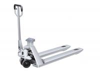 China Scale Stainless Steel Pallet Truck , Weighing Goods Warehouse Pallet Trucks factory