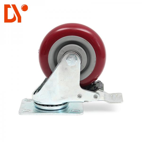 Quality Red Color Plastic Anti Static Flat Casters Swivel Type Custom Design for sale