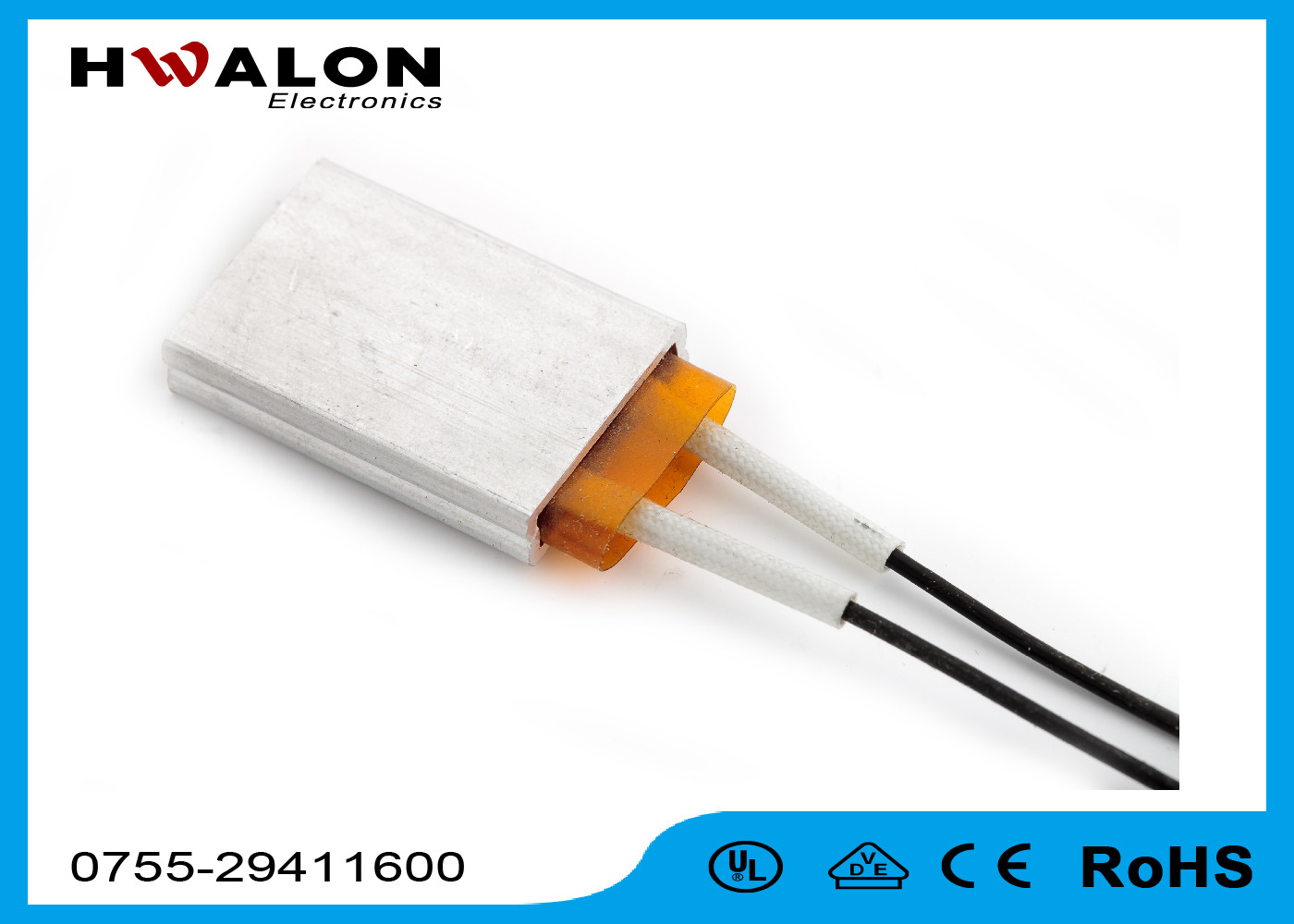 Quality 60 × 19.8 × 5.5Mm 230c 110v 200w Electric Cartridge Ptc Heater For Wax Melting for sale
