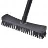 China Hard Bristle Deck Brush Steel Handle Heavy Duty Push Broom For Tough Cleaning factory