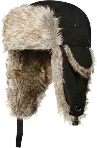 China Strings Buckle Mens Russian Trapper Hat , Black / Grey Fur Mens Wool Hats For Winter factory