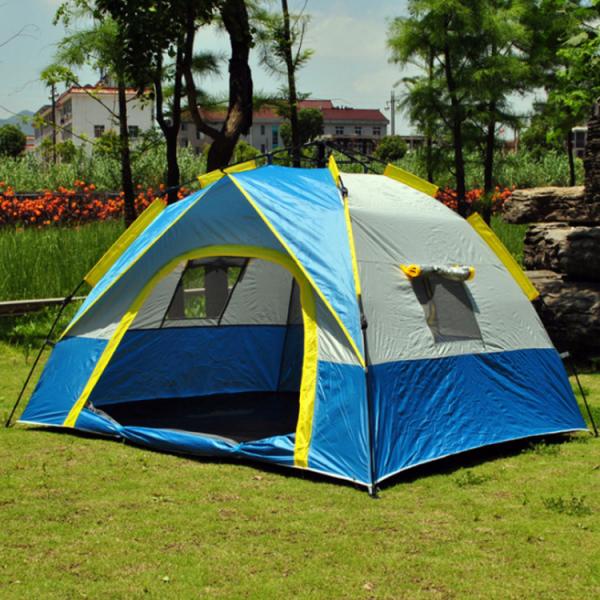 Quality Quick Opening Family Pop Up Beach Tent Silver 190T UV Resistant Waterproof Camping Tent for sale