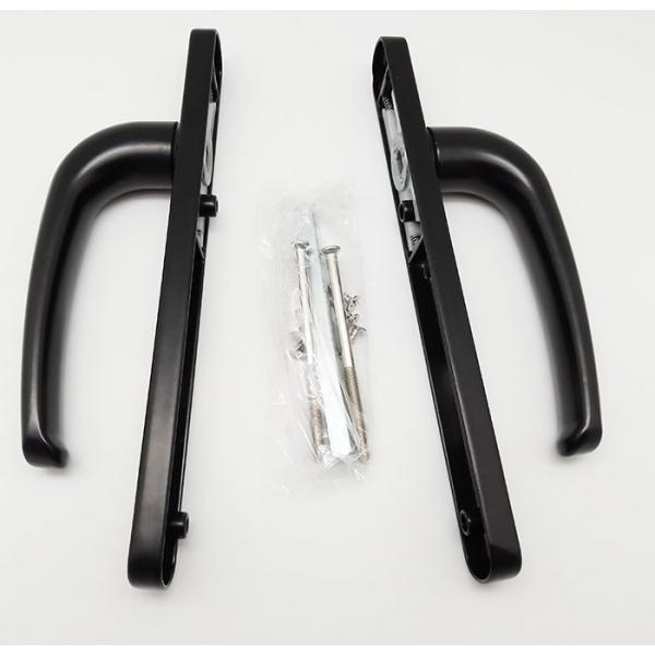 Quality Bend Shape PVD Door Window Handles Zinc alloy material Black Color With Pipe Screws for sale