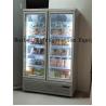 China Double Door Commercial Refrigerator upright cooler /refrigeration display case factory