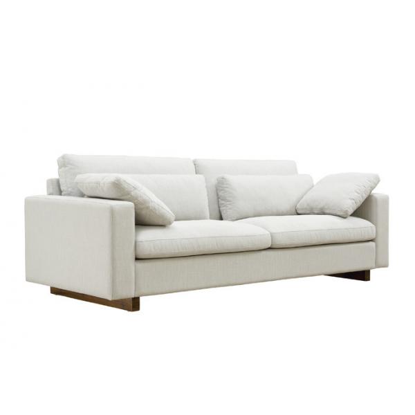 Quality Timber Crossing Three Seater Fabric Sofa Wooden Legs 3 Seater Cloth Sofa for sale