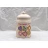 China Favourite Ceramic Cookie Jar Dolomite Food Canister With Beautiful Decal factory