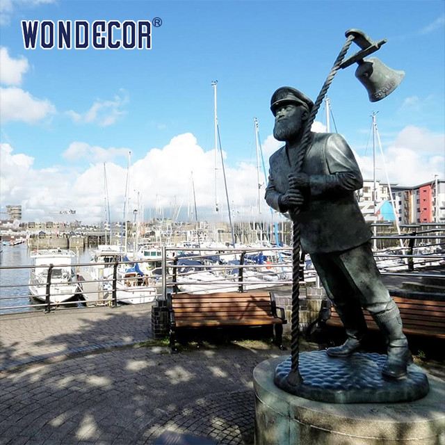 China Outdoor Bronze Statues Sculpture Seaside Cast Metal Captain factory