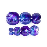 China 13mm Purple Marble Ear Plug Tunnels for sale