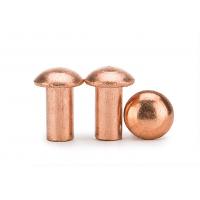 China Red Copper Flat Round Head Solid Rivets  Red Copper Domed Head Rivets factory