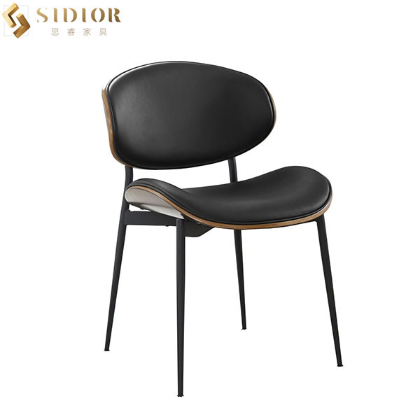 China Restaurant Modern Fabric Upholstered Dining Chairs H54.5cm Luxury Metal Legs for sale