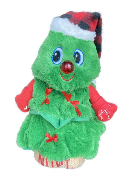 Quality Christmas Santa Tree Plush Toy With Lights for sale