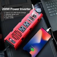 China Car Inverter Ac Extension 200W Power Inverter Dc 12V To 110V Ac Dc 12V To Ac 240V Car Power Inverter 200W Converter factory