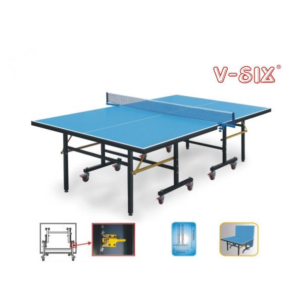 Quality Economic Indoor Full Size Ping Pong Table Single Folding Movable Easy Install for sale