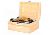 China Handmade 6 Bottle Pine Personalised Wooden Wine Box Gift Packing With Hand Rope factory