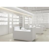 china Simple Wooden In Pure Matte White Jewelry Shop Decoration With Led Light