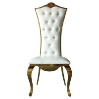 Quality Precious Tall White Bridal Chair Tufted Button Back For Wedding Reception for sale