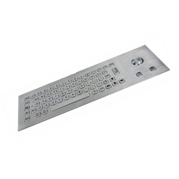 Quality IP65 Brushed SS Metal Industrial Keyboard With Trackball 64 Keys for sale