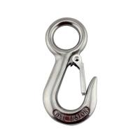 China 304 Stainless Steel Large Eye Crane Lifting Hook with Latch OEM and Durable Design factory