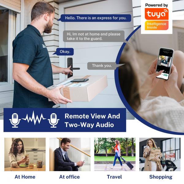 Quality Tuya APP Bluetooth Lock Smart Home Video Doorbell Door Lock for sale