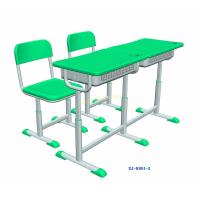 China Green Double Seater School Desk And Chair / Children 's Classroom Furniture factory