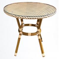 China Round Outdoor coffee side table glass top Outdoor Dining Tables wicker rattan Outdoor Bistro Tables---7003 factory