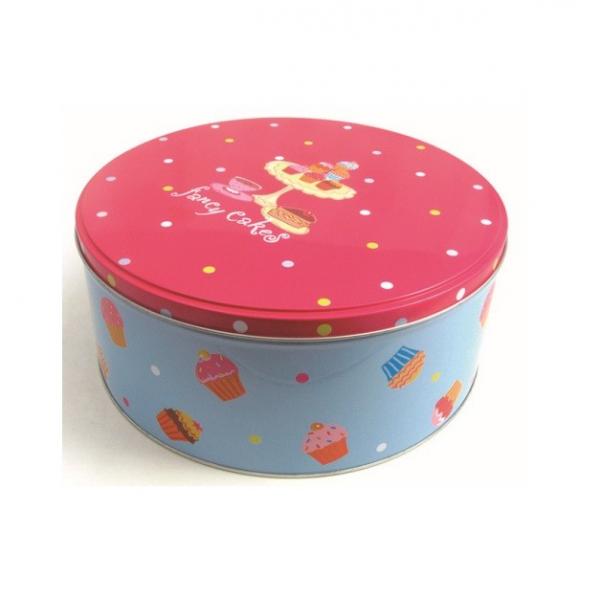 Quality Food Grade Customized Storage Gift Metal Round Tin Box For Candy / Cookie Packaging for sale