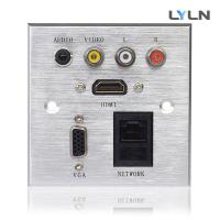 China Wall Mounted AV Wall Plate , Hdmi Vga Audio Faceplate For Training Room for sale