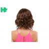 China Natural Looking Short Synthetic Wigs , 14 Inches Brown Wavy Side Part Heat Resistant Fiber Wig factory