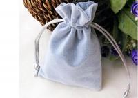 Buy cheap Jewelry Storage Velvet Drawstring Bags Promotional Light Grey Shock Resistance from wholesalers