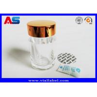 China Transparent Acrylic Plastic Pill Bottles With Gold Caps  , Empty Tablet Bottles factory