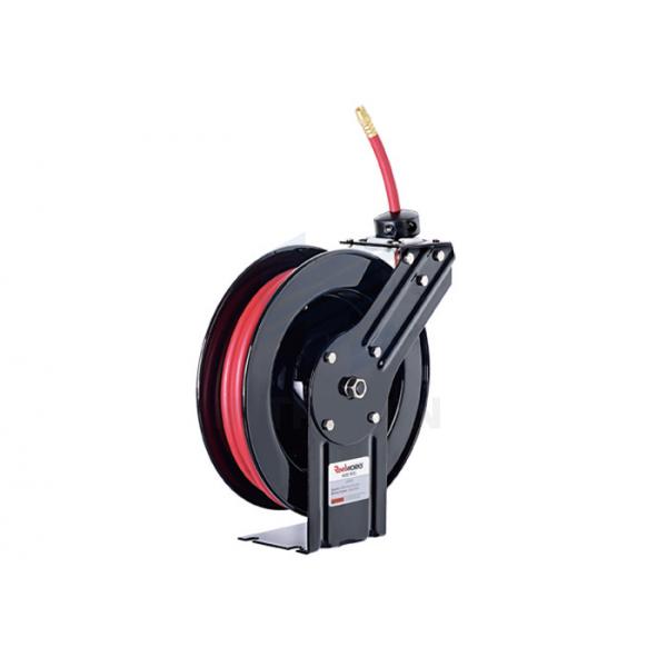 Quality Spring Driven Air And Water Hose Reel , Four Direction Non - Snog Hose Roller for sale