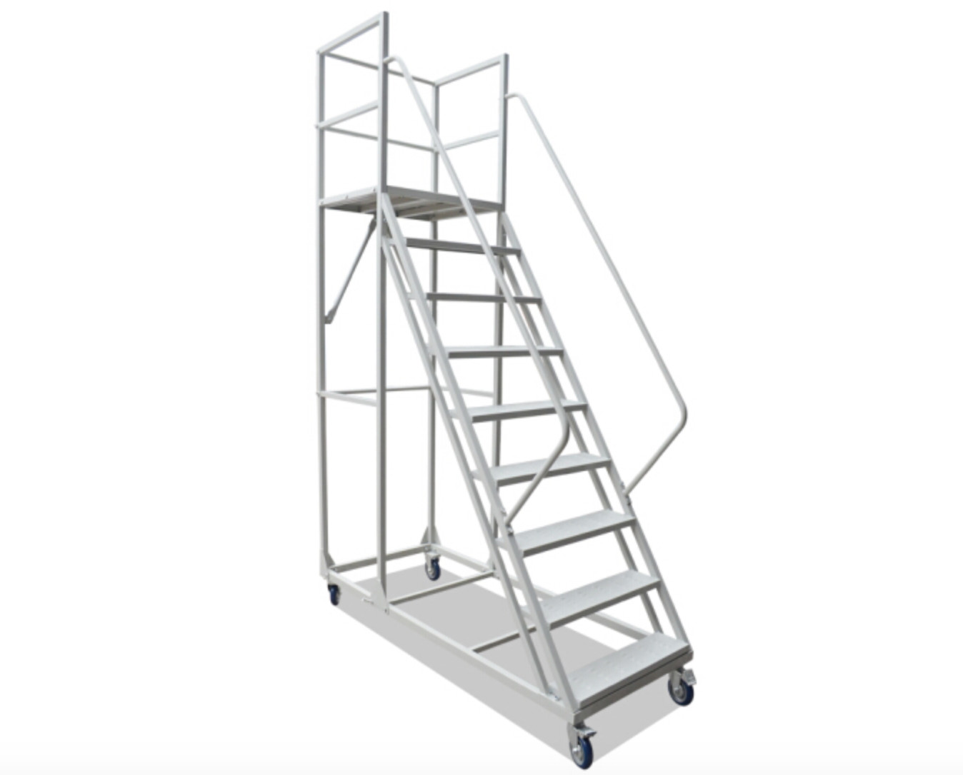China Multi Functional Rolling Warehouse Ladders On Wheels / Rolling Step Ladder Safety factory