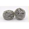 China Round Shape Stainless Steel Scourer , Steel Scouring Pad With Comfortable Handfeel factory