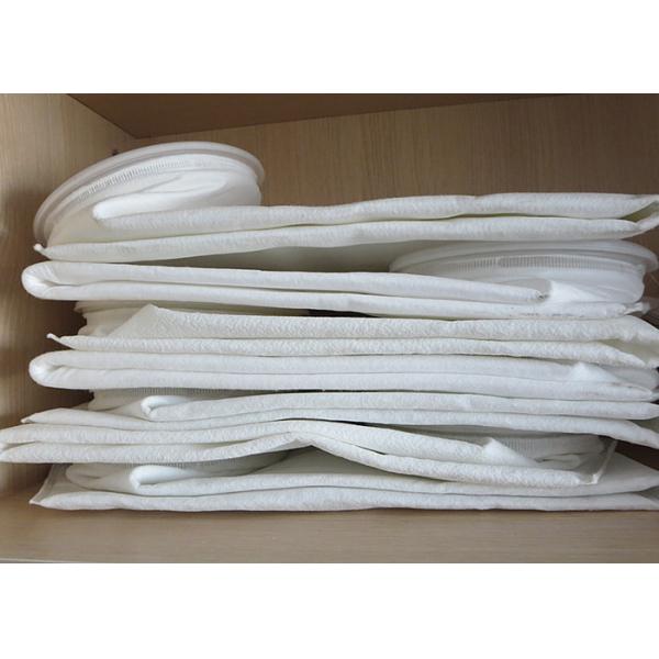 Quality Nonwoven Punched 50 / 150 Micron Filter Bag Polypropylene / Polyester Steel Ring for sale
