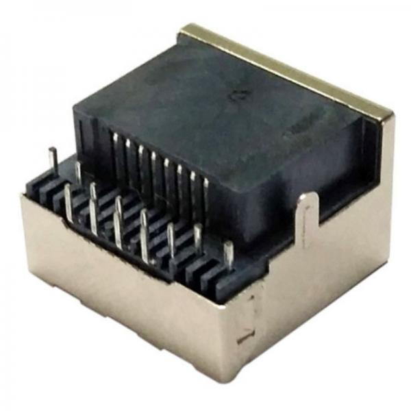 Quality 4.2H RJ45 Single Port Shield DIP / Sink Plate RJ45 Modular Jack Tab UP 1x1 With for sale