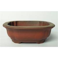 China Mini Purple Clay Ceramic Indoor Pots , Square Ceramic Bonsai Pots factory
