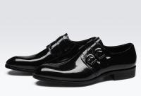 China Retro Brogue Men Formal Dress Shoes , Business Office Black Oxford Shoes factory