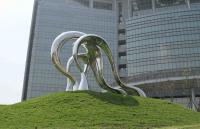China Shape Customized Outdoor Metal Garden Sculptures Stainless Steel Health Door factory