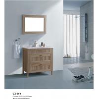 China Two Drawers PVC Bathroom Cabinet With Wood Grain Freestanding Install for sale
