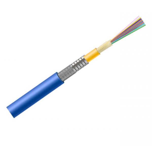 Quality Indoor Armored Fiber Optic Cable Multi Strand Single Core Spiral Steel for sale