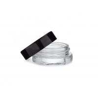 Quality 7ml Black Cap Glass Concentrate Jar Round Cosmetics Glass Container for sale