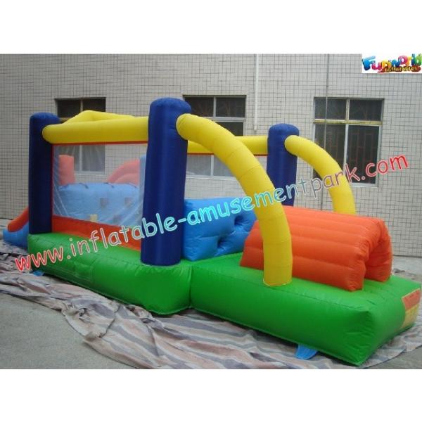 Quality Commercial Grade PVC Tarpaulin Inflatable Bounce House Blower With Slide for sale