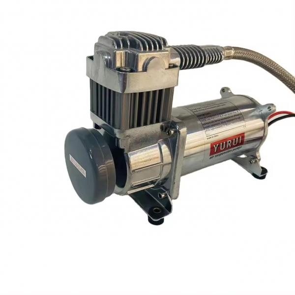 Quality Air Suspension Compressor Oil-Free Piston Type Silver Chrome Air Ride Compressor For Air Suspension System 2.54CFM for sale