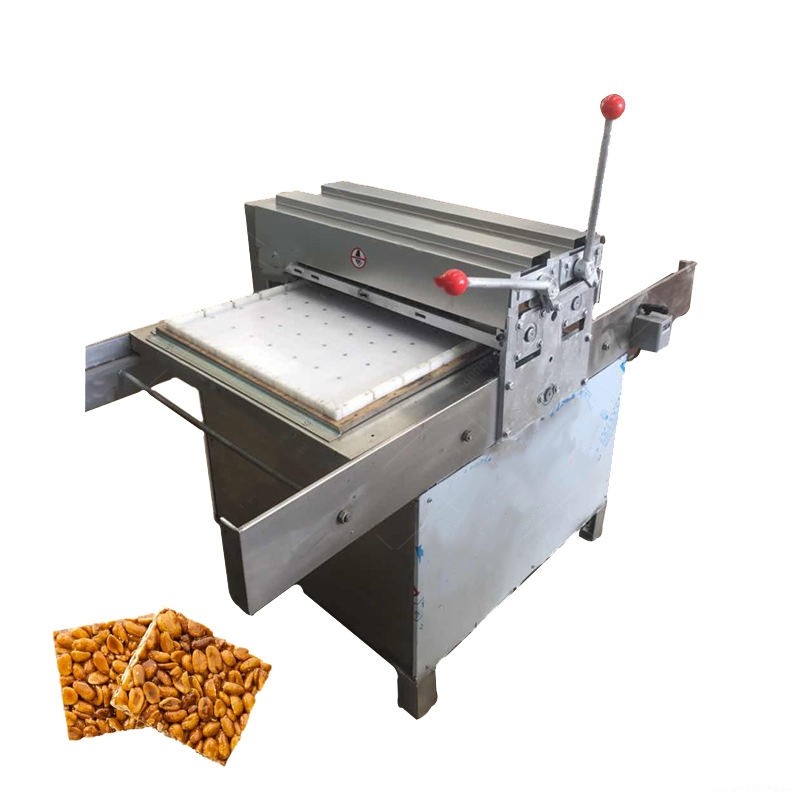 China Industrial Sesame Snap Making Cereal Bar Chikki Museli Bar Moulding and Cutter Peanut Candy Cutting Machine factory