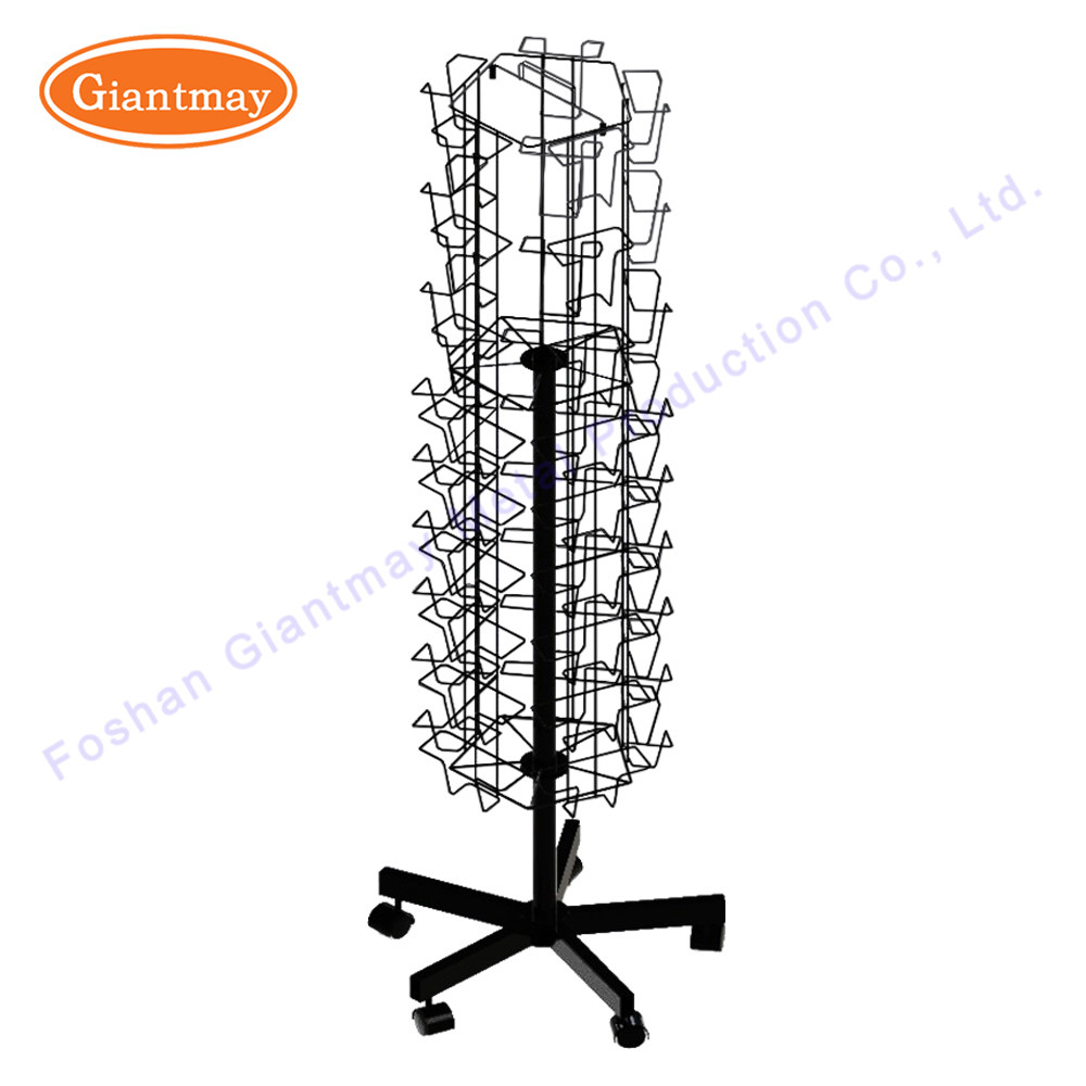 China 45 Pockets Floor Stand Metal Greeting Post Card Display Rack factory